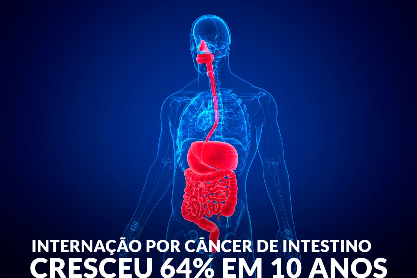 Internação por câncer de intestino cresceu 64% em 10 anos